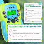 Vvinca Walkie Talkies for Kids Rechargeable Toys for Ages 5-7, Long Range 22 Channels 2 Way Kids Walkie Talkie with Flashlight for Camping Hiking Indoor Outdoor 3 4 5 6-12 Boy Girl Christmas Birthday