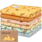 Organic Burp Cloths Baby Boy, Girl - 6-Pack Large Cotton Burping Cloths for Babies, Spit Up Rags, Super Absorbent, Ultra Soft Newborn Rag, Gender Neutral, Machine Washable, Durable(Countryside)