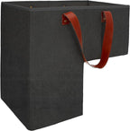 SAM AND MABEL Stair Baskets for Carpeted Stairs and Wooden Stairs – 16”L x 9.5”W x 16”H Staircase Basket with Handles, Foldable Stairway Storage Organizer for Home and Office Decor (Elegant Black)