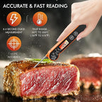 Meat Thermometer Digital with Backlight, Calibration & Hold Function, IP65 Waterproof Food Thermometer for Cooking, Outdoor Grilling, Candy Making