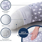 Niimo XXL Pregnancy Pillow & Baby Feeding Pillow - 2022 Double Platinum Winning Maternity Pillow, 100% Cotton Pregnancy Pillow Cover, Machine-Washable, Pregnancy Must Haves