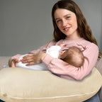 Hooyax Muslin Nursing Pillow Covers 2 Pack, Soft and Breathable Nursing Covers for Breastfeeding Pillows, Adorable Infant Feeding Pillow Slipcover for Baby Boy and Girls (Brown Wheat)