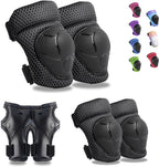 Knee Pads Elbow Pads Wrist Guards Set for Kids,Upgraded Protective Gear for Toddle 4-12 Boys or Girls Children Roller Skating Scooter Skateboarding Bike Roller Blade