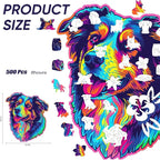 Australian Shepherd Dogs Wooden Puzzle 500pcs Stained Colorful Art Painting Wooden Puzzle for Kids Adults, Birthday Mother's Father's Day Christmas for Dad Mom Son Daughter(14.9 * 17.1in)