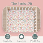 Baby Girls Crib Sheets | Floral Ultra-Soft Bedding for Crib Mattress and Toddler Beds - Blended Cotton Fitted Crib Sheet for Baby Girls Comfort and Elegance by Max&So