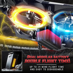 BEZGAR RC Plane for Kids | 2.4GHZ Brushless Drones with Camera, 6-axis Gyro Remote Control Airplane, 360° Flip Fighter Jet Toy, Toys for ages 8-13 with Colorful LED Navigation Lights Blue