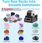 Rock Tumbler Kit, K1 Professional Large 2.5LB Capacity Edition - Memory Function, Digital Timer & Variable Speeds: Create Stunning Gems Full Accessories Included