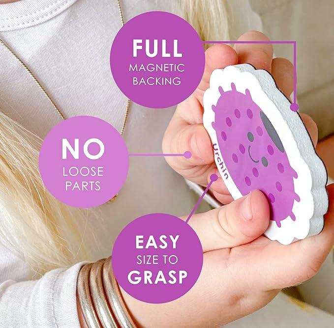 Curious Columbus Toddler Magnets – Animal Fridge Magnets for Kids | 52 Refrigerator Magnets with 26 Animals + 26 ABC Magnetic Letters | Foam Alphabet Learning Set for Toddlers