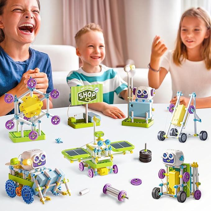 SMILESSKIDDO STEM Toys for Kids 8-13 Years Old, 36-in-1 Robotics Kit with Solar Power & Sensors, 434 Pieces Learning & Education Science Kits, Birthday Gift Idea for Boys and Girls
