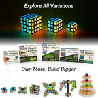 TOSY Magnet Fidget Spinner Glow - 16 Blocks, 3 in 1 Toy: Transformable Fidget Spinner, Infinity Cube, 2x2 Puzzle Cube, Glow, Stress Relief, STEM Magnet Tiles Birthday Gift for Kids/Boys/Girls/Adults
