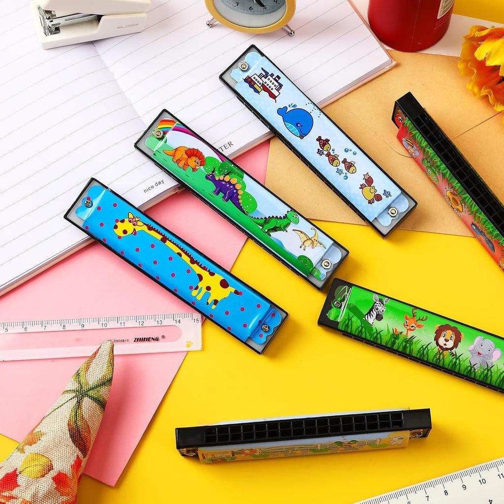 UPINS Harmonica,16 Holes Cartoon Harmonica Musical Instrument,Beginners Harmonica for Musical Party,Harmonica for Music Class(6 Styles)