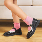 6 Pairs Toddler Ruffle Socks for Girls Baby Grip Socks Non Slip Socks Cute Grippy Frilly