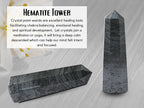 Amazing Gemstone Hematite Crystal Towers - Natural Healing Crystal Point Obelisk for Reiki Healing and Crystal Grid (2 Inch to 3 Inch)