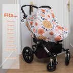 Rquite All-in-1 Car Seat Cover Baby, Carseat Covers for Girl Boy, Stretchy Soft Infant Car Seat Cover, Multi-use Baby Carrier Cover, Car Seat Canopy, Stroller Sun Shade, Nursing Breastfeeding Cover