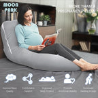 MOON PARK Pregnancy Pillows for Sleeping - U Shaped Full Body Maternity Pillow with Removable Cover - Support for Back, Legs, Belly, HIPS - 57 Inch - Light Grey - Cooling Cover
