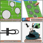 jumpfly Trampoline Football Game Accessories, Toss Throwing Target Net Fits 8 FT/10 FT/12 FT/14 FT Recreational Trampolines with Two Footballs - Trampoline Indoor Outdoor Party Games for Kids