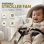 Portable Mini Travel Stroller Fan - Battery Operated, Clip On, Small, Handheld, Rotating, Rechargeable, Personal Fan with Flexible Tripod, 3 Speeds for Baby Crib, Bed Car, Seat Treadmill