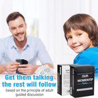 OUR MOMENTS Families: 100 Conversation Starter Cards for Families and Kids - Relationship Building - Car Travel, Road Trip & Card Game for Healthy Loving Family - Questions for Family Activities