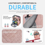 KABAQOO Diaper Bag Backpack with Detachable Changing Station, Large Capacity Baby Diaper Bags for Boys & Girls, Baby Registry Search Stuff & Shower Gifts, Newborn Essentials Must Haves, Pink Grey