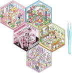 5 Set 3D Scene Stickers DIY 3D House Stickers -Fun DIY Stickers Scene Make Your Own clothing store Shop Amusement park for Adult Kids-Make Your Own Stickers-Cute Cartoon Sticker Scenes for Adults Kids