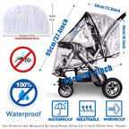 Stroller Rain Cover and Baby Stroller Mosquito Net(2-Piece Set),Universal Stroller Accessory,Waterproof, Windproof Protection,Protect from Dust Snow,Baby Travel Weather Shield