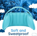 NAPUP Child Head Support for Car Seats – Safe, Comfortable Head & Neck Pillow Support Solution for Front Facing Car Seats and High Back Boosters – Baby Infant Toddler & Kids Travel Accessories (Teal)