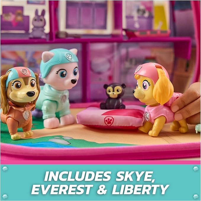 Paw Patrol Skye's World Pupcation Rescue Set with Skye, Everest & Liberty Bobble Head Toy Figures & RV Camper, Kids Toys for Boys & Girls Ages 3 & Up