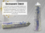 Amazing Gemstone Hackmanite Fluorescent Sodalite Crystal Towers - Natural Healing Crystal Point Obelisk for Reiki Healing and Crystal Grid (3 Inch)