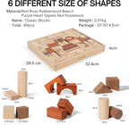 Alphabet Number Early Math Wooden Building Blocks Set - 86 Blocks in 6 Shapes with Wooden Storage Tray. Preschool Montessori Kids Toys. Stacking Learning Toys for Toddlers. Age 3 Years +