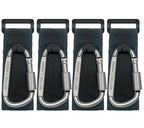 4 Pcs Baby Stroller Hook, Carry 30 lbs per Stroller Carabiner Clip, Adjustable Baby Stroller & Car Seat Hook for Hanging Diaper Bag, Wheelchair,Golf cart, Shopping and Pet Cart