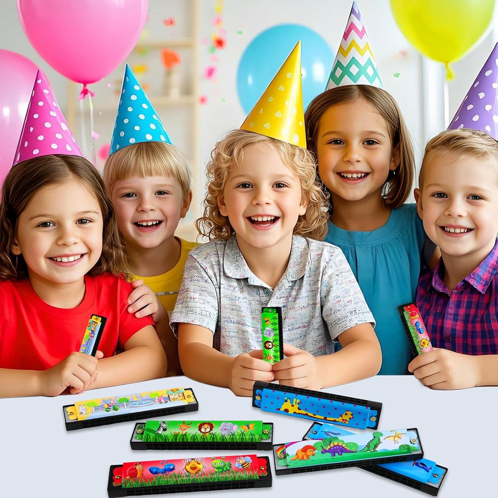 UPINS Harmonica,16 Holes Cartoon Harmonica Musical Instrument,Beginners Harmonica for Musical Party,Harmonica for Music Class(6 Styles)