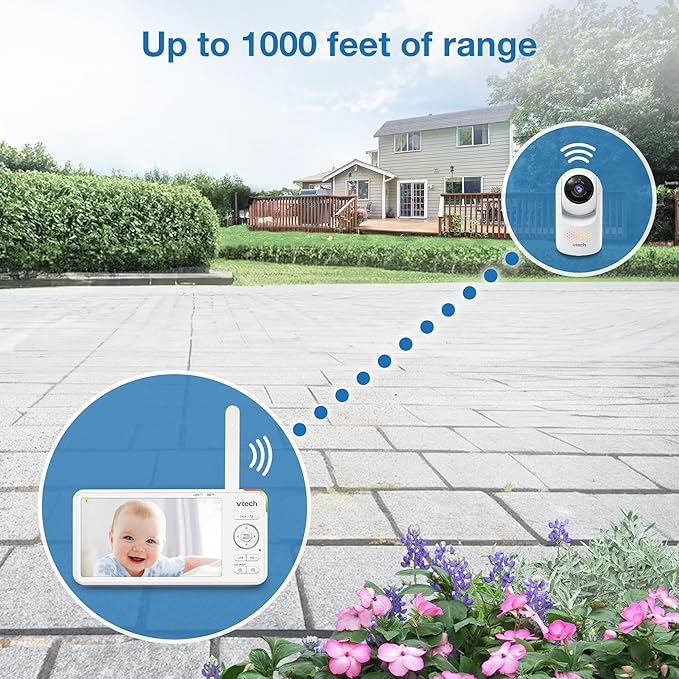 VTech 2-Cameras Advanced HD Video Baby Monitor with Camera & Audio, 5.5" High-Definition IPS Screen, Pan-Tilt-Zoom, Night Light, 2-Way Talk, Lullabies, Soothing Sounds, No WiFi: Advanced HD Plus Twin