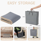 Bella’s Friends Foldable Baby Play Mat for Floor, 50"x50" Vegan Leather Playpen Mat, 1.2" Extra Thick Foam, Non-Toxic, Wipe-Clean, Travel-Ready, Non-Slip Crawling Mat for Kids Toddlers&Infants, Beige