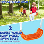 5-in-1 Backyard Swing Set for Kids Ages 3-8 | Outdoor Playset with Slide, 2 Safe Swing Seats, Basketball Hoop & Gymnastics Rings | Heavy-Duty HDPE & Steel Frame