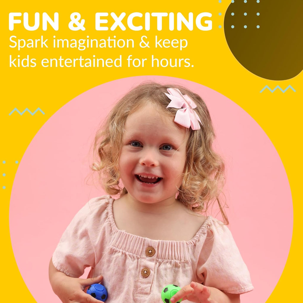 Entervending Fidget Spinners - 2 Inch Stress Balls - 12 Pcs Soccer Party Favors - Yellow Mini Fidget Spinners - Classroom Prizes - Fidget Spinners for Kids - Easter Basket Stuffers