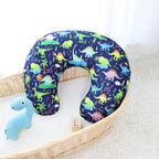Nursing Pillow Cover, Removable Nursing Covers for Breastfeeding Pillows, Stretchy and Soft Fit for Baby Girls Boys Newborn, Dinosaur (Only Cover)