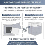 NaturalCozy 13 Inch Cube Storage Bins Cotton Rope Woven Baskets for Organizing 3-Pack | 13 x 13 Storage Cubes | Fabric Square Storage Baskets for Shelves Organizer, Kids Toy Bins, Closet Baby Nursery