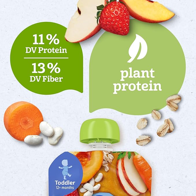 Gerber Toddler Food, Organic Summer Fruit and Veggie Smash Puree Pouch, Toddler Pouches, No Added Sweetener, No Artificial Flavors, 12-Pack