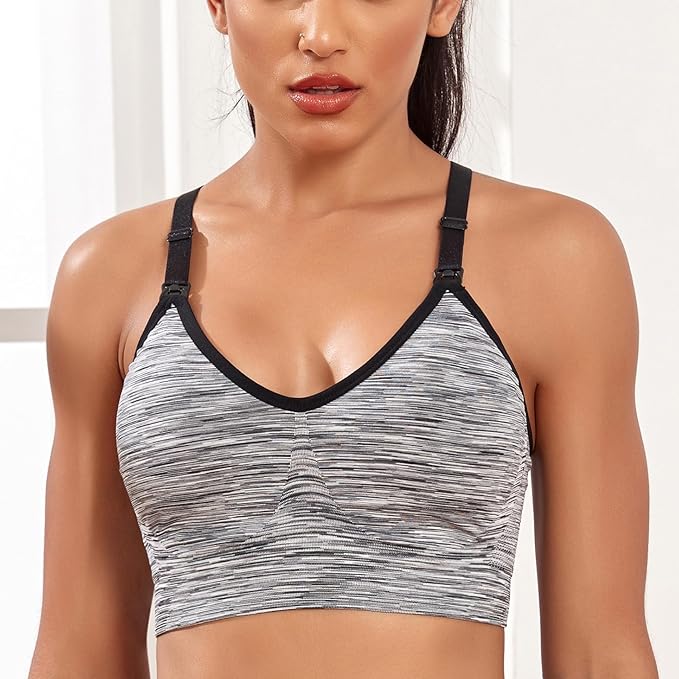 Suekaphin 3 Pack Sports Nursing Bra for Breastfeeding Supportive Bralette Pregnancy Maternity Wirefree Support for Women