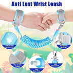 Toddler Leash for Kids-Baby Child Harness with Anti Lost Wrist Link for Boys/Girls (Blue+Green)