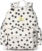 STEAMEDBUN Corduroy Kids Backpack for Girls and Boys 5-8: Girls Backpack for Elementary Kindergarten - 15 inch Cute Backpacks for Kids - Flower