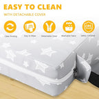 Booster Seat for Kitchen Chair with Adjustable Straps, Toddler Booster Seats for Dining Table Portable for Travel Camping Eating, Booster Cushion for Table for Baby Child Infant Kid Boy Girl