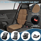 Car Seat Protector, 2 Pack Baby CarSeat Covers with Mesh Pockets & Non-Slip Backing 600D Durable Seat Protectors Under Car Seat for Baby (Black & Brown, Large)