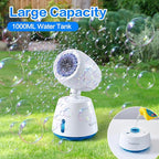 Rechargeble Bubble Machine, 270° Automatic-Rotating, 38000 Big Bubbles/min, 1000ml Large Bubble Tank, 2200mAh Battery, Bubble Maker for Kids Toddlers, Parties, Wedding, Birthday, Outdoor, White