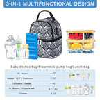 Breastmilk Cooler Bag with Ice Pack Fits 6 Baby Bottles up to 9 Ounce, Breast Milk Pump Cooler Bag with Shoulder Strap for Nursing Mom Daycare, Work, Travel- Black