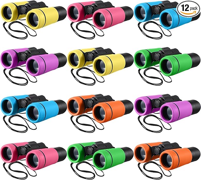 Yunsailing 12 Pcs Binoculars Shock Proof Educational Learning Folding Small Telescope Hunting Bird Watching Camping Outdoor