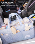 Lily Miles Baby Diaper Caddy Organizer, Quilted Nursery Storage Organizer for Newborn Essentials and Diaper Changing Station, Gift for Baby Shower and Registry Must-Have (Baby Breeze)