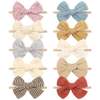 Baby Girl Headbands with Bows Soft Nylon Newborn Toddler Hairbands Handmade Baby Hair Accessories for Infant Girls Kids