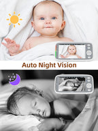 TakTark Baby Monitor, 5" 720P HD Baby Camera with IPS Screen, Remote Pan & Tilt, 2 Way Audio, Night Vision, Digital Zoom, VOX Sound Detection, Ideal for New Parent