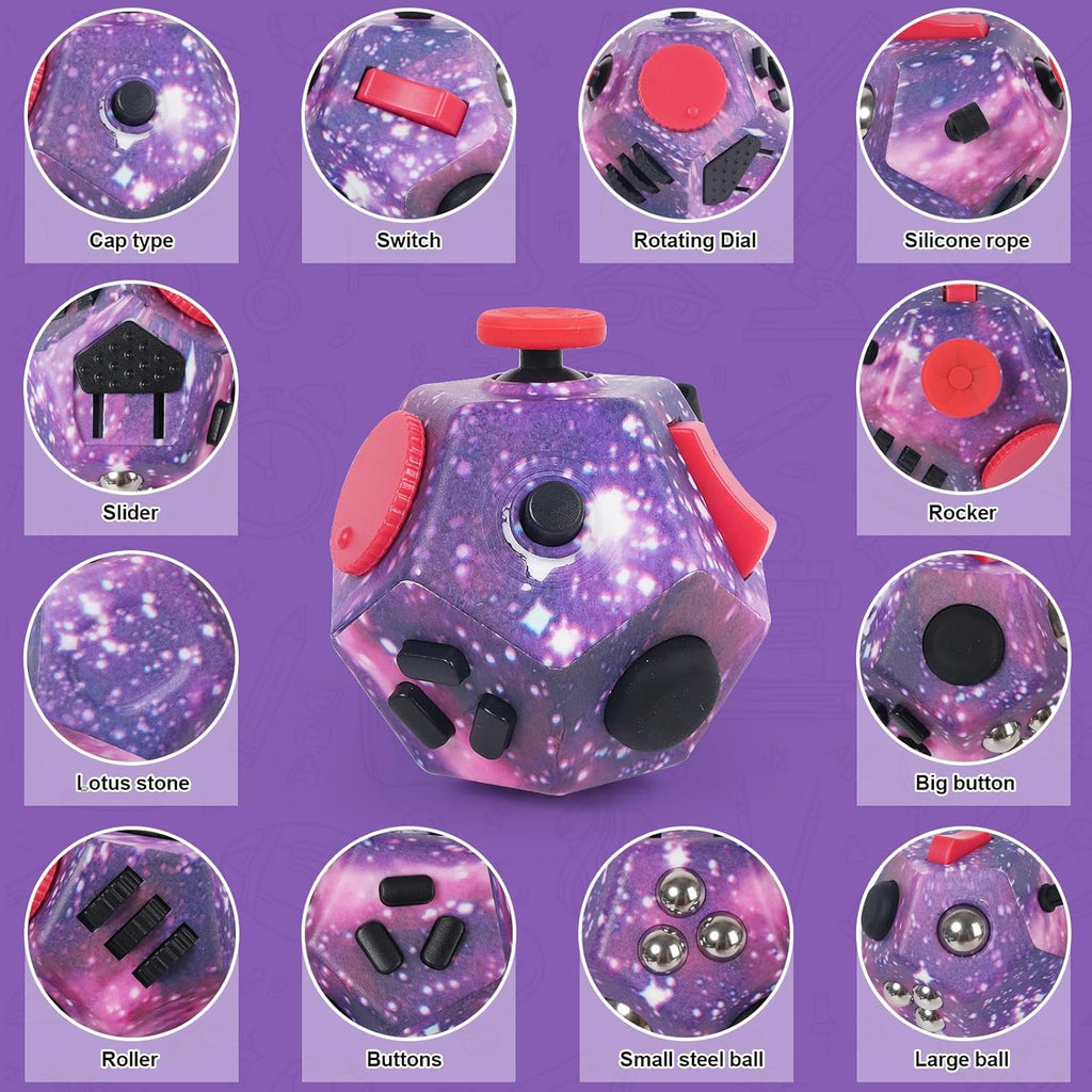 Mini Fidget Toys,Fidget Sensory Toy for Anxiety,ADHD,Autism,Relief Stress with Kids and Adults (Starry Sky Purple)